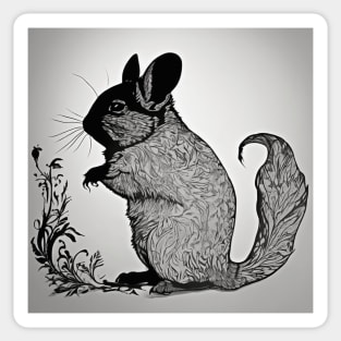 Chinchillas Shadow Silhouette Anime Style Collection No. 16 Sticker